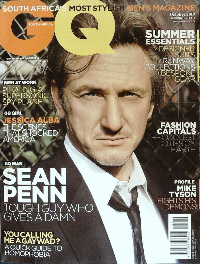 GENTLEMENS QUARTERLY SOUTH AFRICA magazine side cover  October 2010