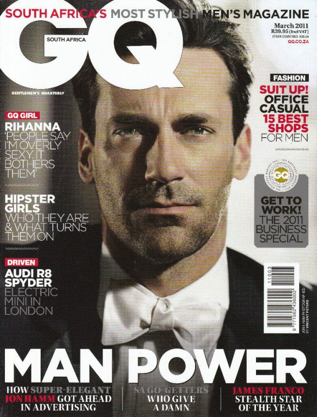 GENTLEMENS QUARTERLY SOUTH AFRICA magazine side cover  March 2011