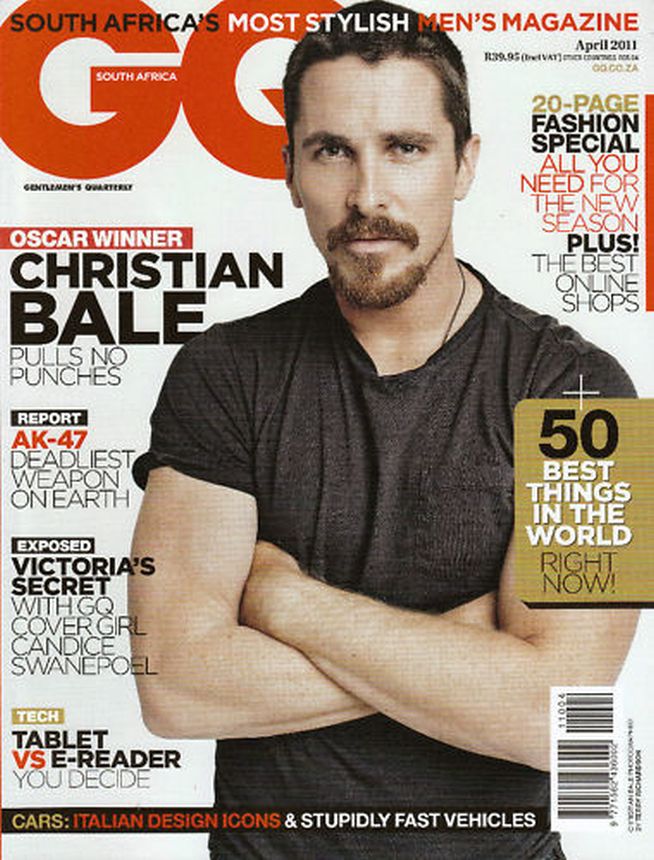 GENTLEMENS QUARTERLY SOUTH AFRICA magazine side cover  April 2011