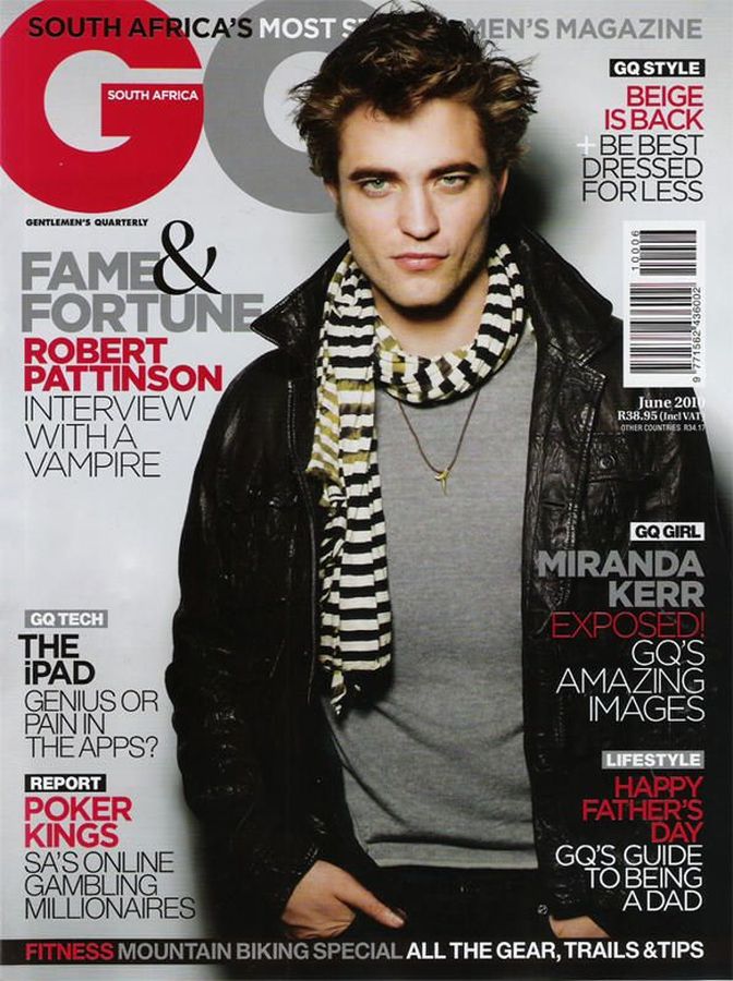 GENTLEMENS QUARTERLY SOUTH AFRICA magazine side cover  June 2010