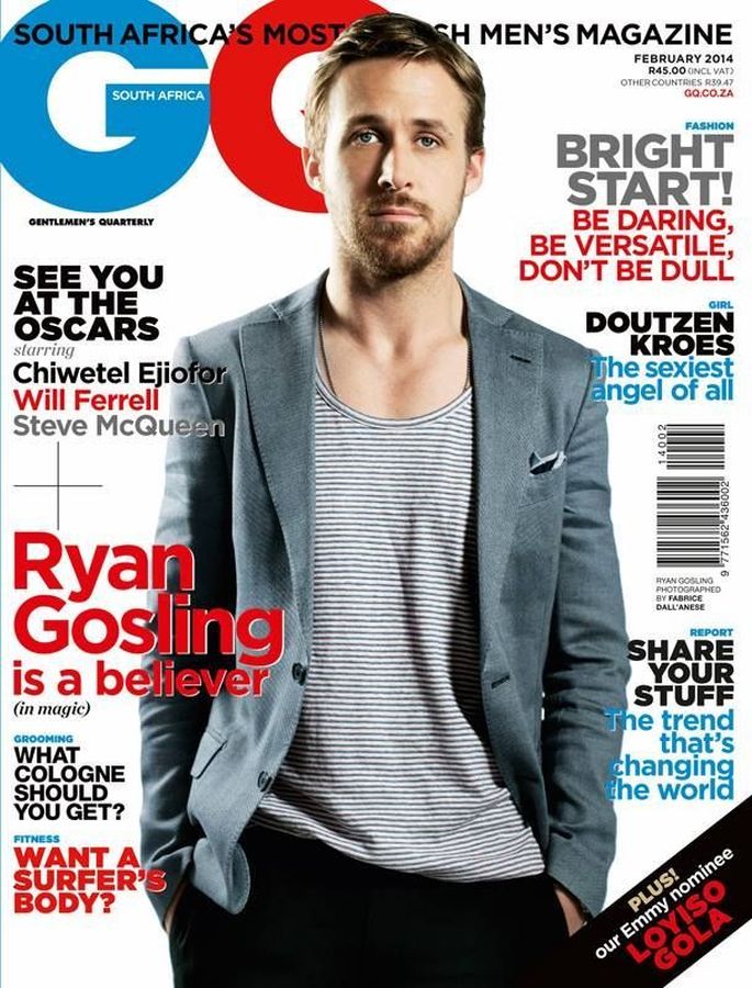 GENTLEMENS QUARTERLY SOUTH AFRICA magazine side cover  February 2014