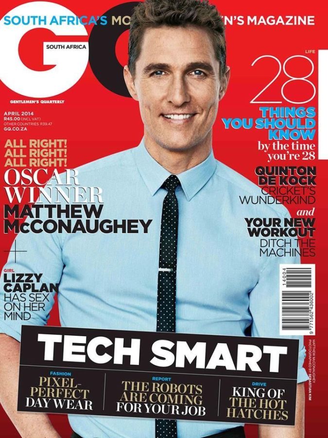 GENTLEMENS QUARTERLY SOUTH AFRICA magazine side cover  April 2014