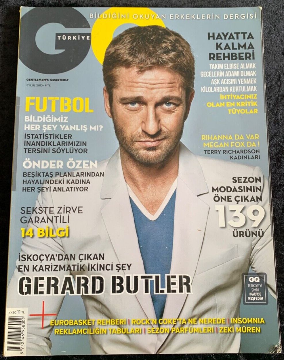 GENTLEMENS QUARTERLY TURKEY magazine side cover  September 2013