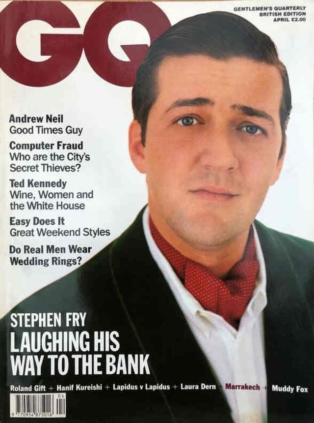 GENTLEMENS QUARTERLY (UK) magazine side cover  April 1990