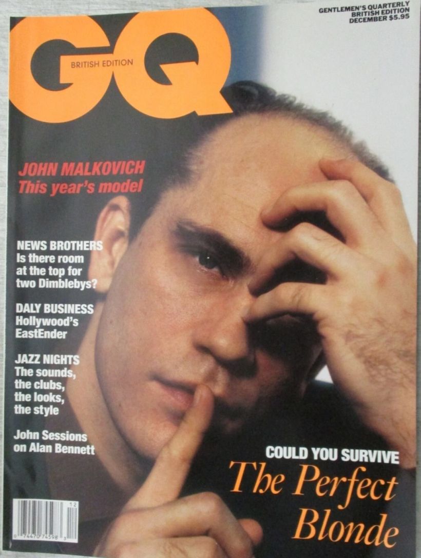 GENTLEMENS QUARTERLY (UK) magazine side cover  December 1990