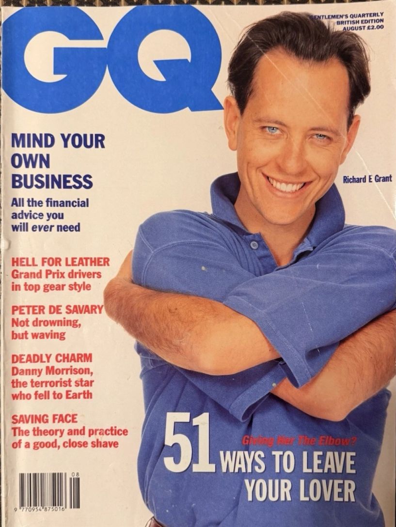 GENTLEMENS QUARTERLY (UK) magazine side cover  August 1991