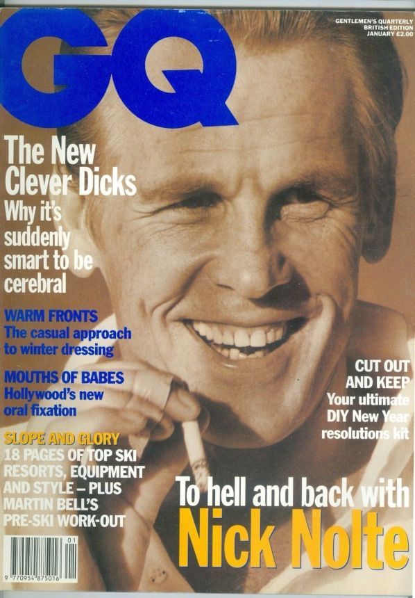 GENTLEMENS QUARTERLY (UK) magazine side cover  January 1992