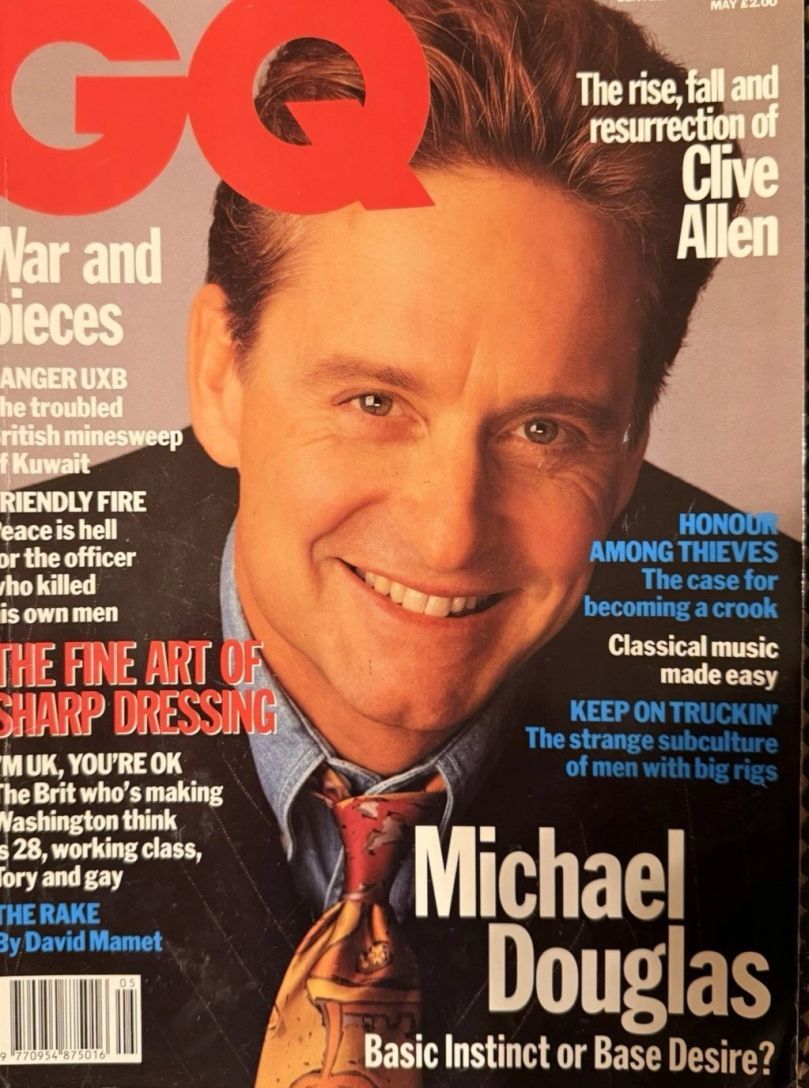 GENTLEMENS QUARTERLY (UK) magazine side cover  May 1992