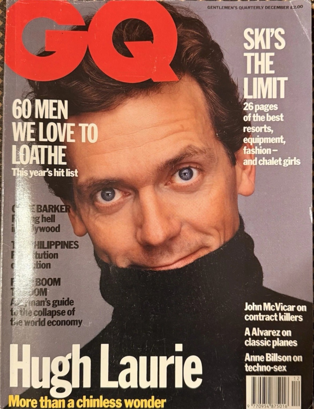 GENTLEMENS QUARTERLY (UK) magazine side cover  December 1992