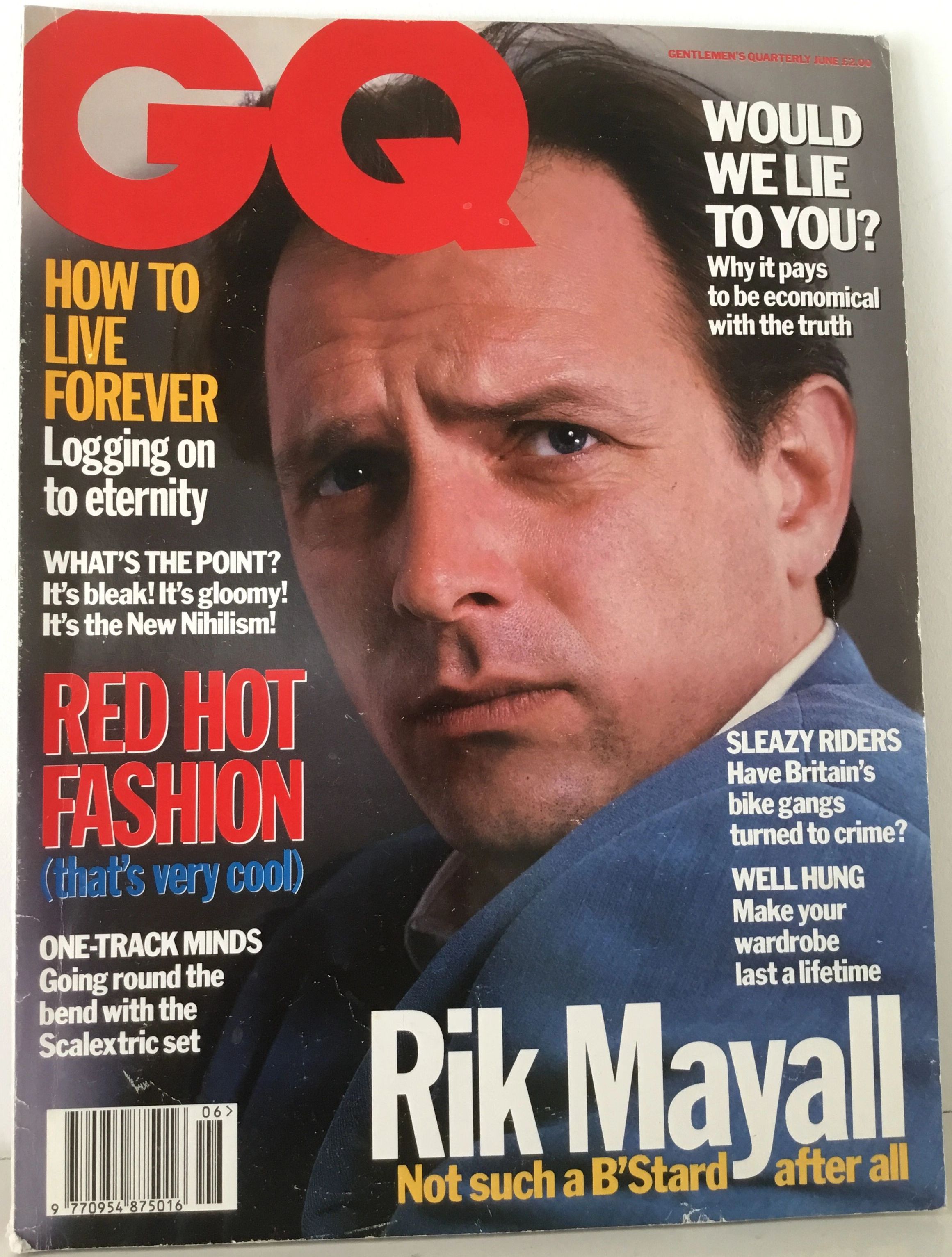 GENTLEMENS QUARTERLY (UK) magazine side cover  June 1993