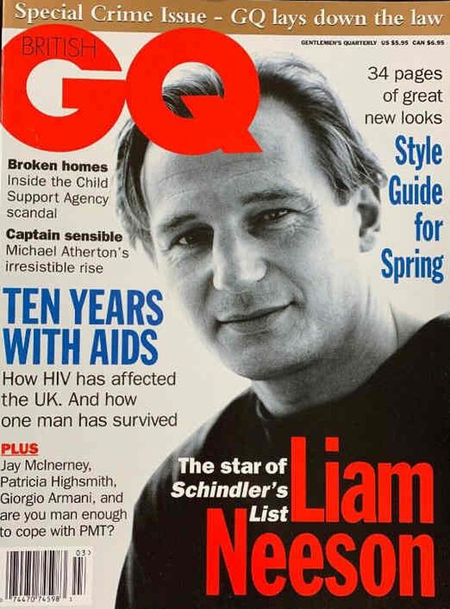 GENTLEMENS QUARTERLY (UK) magazine side cover  March 1994
