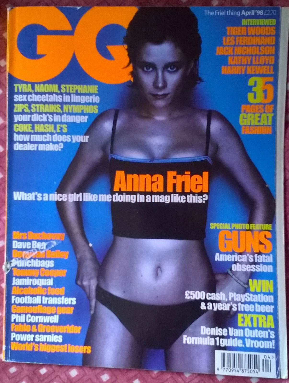 GENTLEMENS QUARTERLY (UK) magazine side cover  April 1998