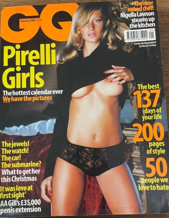 GENTLEMENS QUARTERLY (UK) magazine side cover  January 2001
