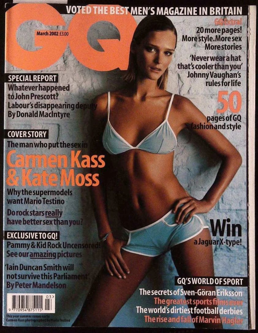GENTLEMENS QUARTERLY (UK) magazine side cover  March 2002