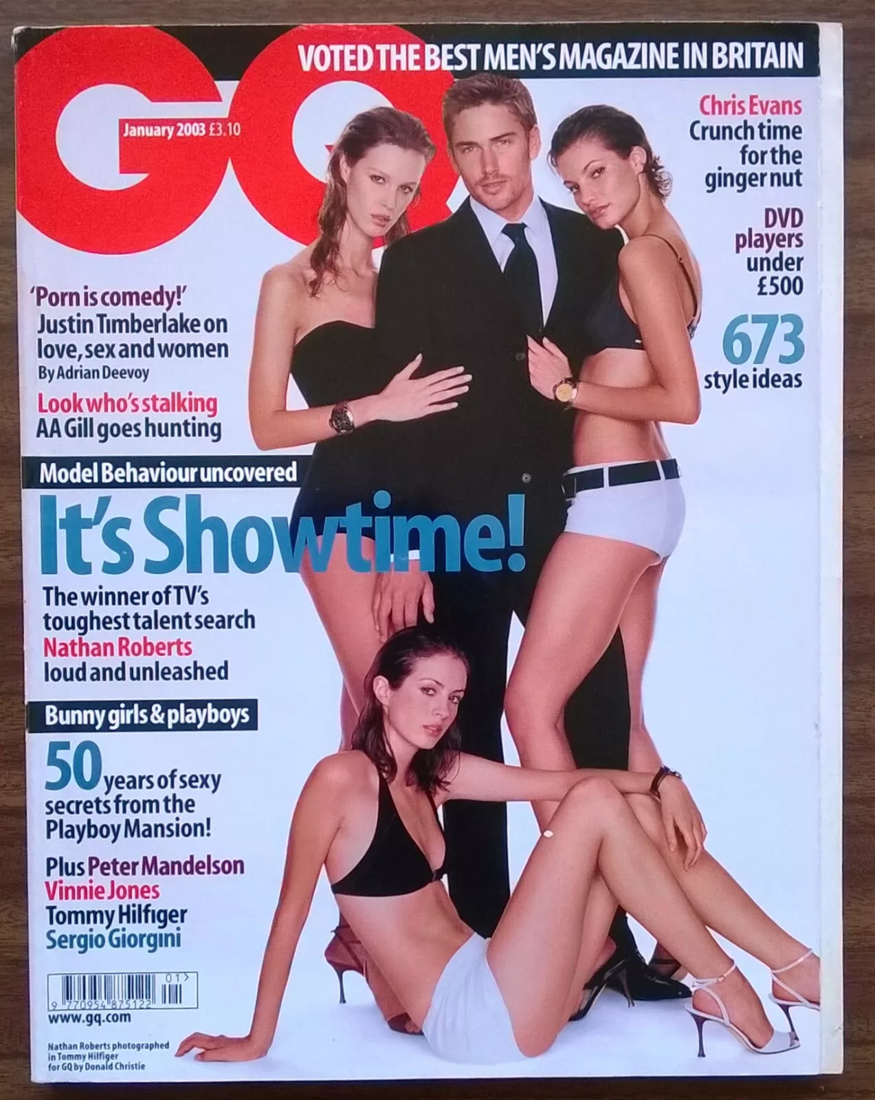 GENTLEMENS QUARTERLY (UK) magazine side cover  January 2003