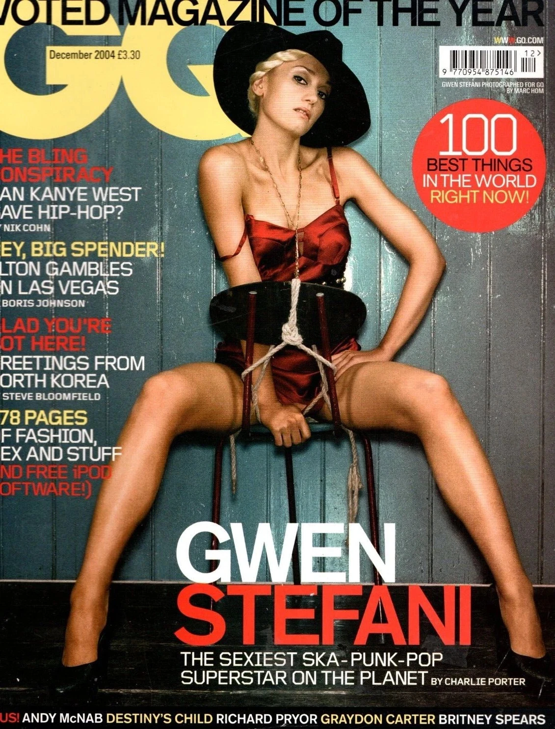 GENTLEMENS QUARTERLY (UK) magazine side cover  December 2004