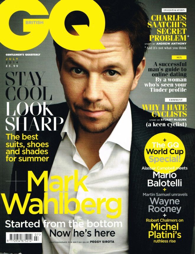 GENTLEMENS QUARTERLY (UK) magazine side cover  July 2014