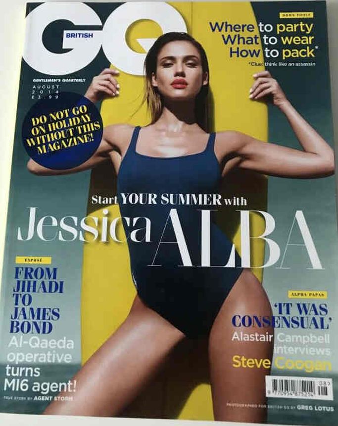 GENTLEMENS QUARTERLY (UK) magazine side cover  August 2014