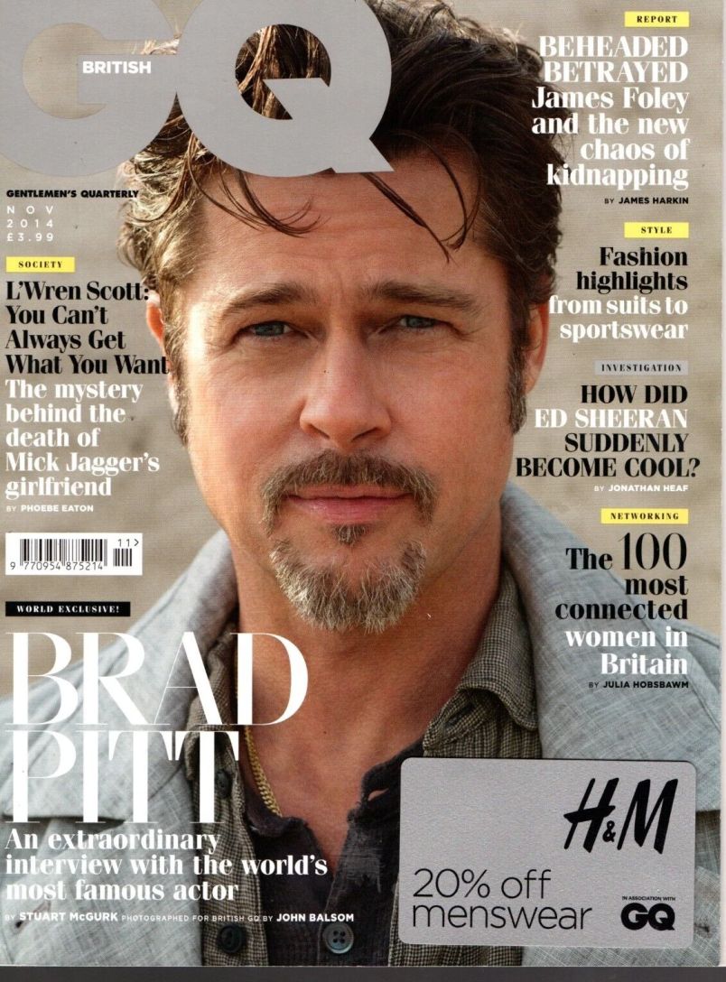 GENTLEMENS QUARTERLY (UK) magazine side cover  November 2014