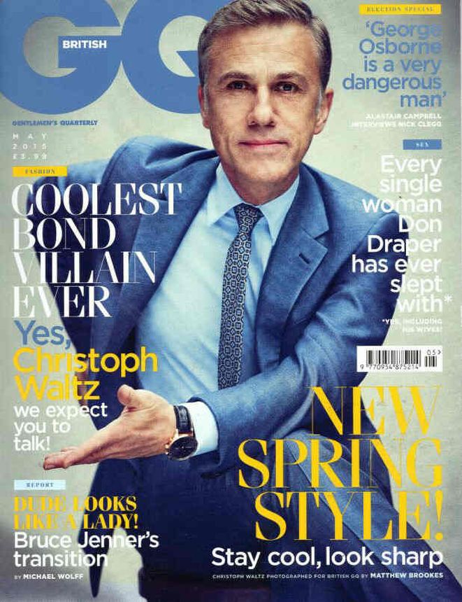 GENTLEMENS QUARTERLY (UK) magazine side cover  May 2015