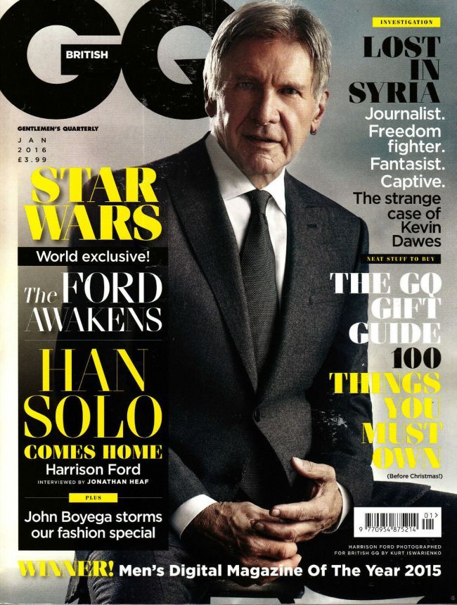GENTLEMENS QUARTERLY (UK) magazine side cover  January 2016