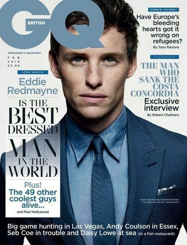 GENTLEMENS QUARTERLY (UK) magazine side cover  February 2016