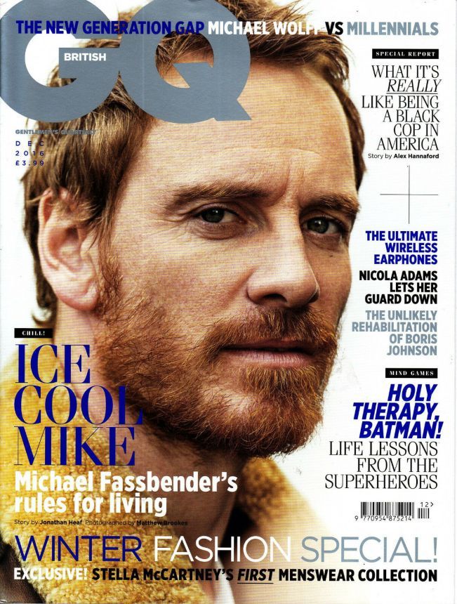 GENTLEMENS QUARTERLY (UK) magazine side cover  December 2016