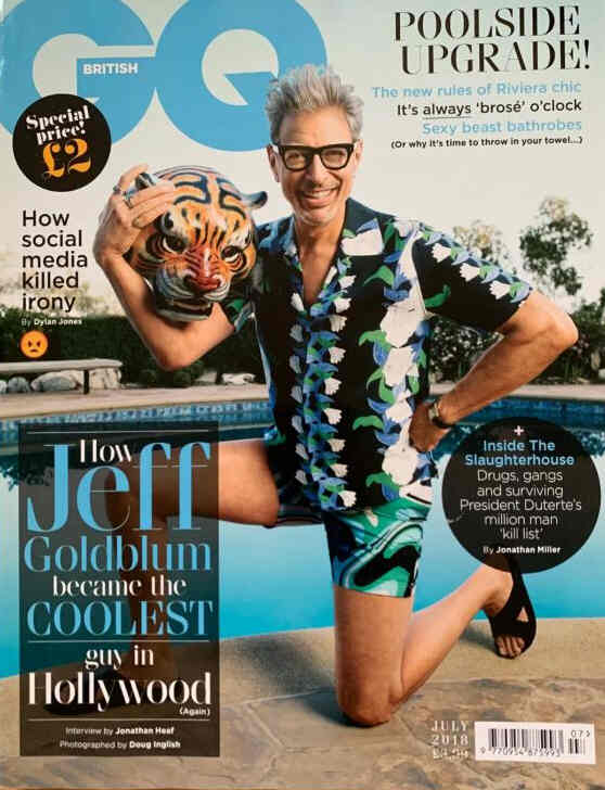 GENTLEMENS QUARTERLY (UK) magazine side cover  July 2018