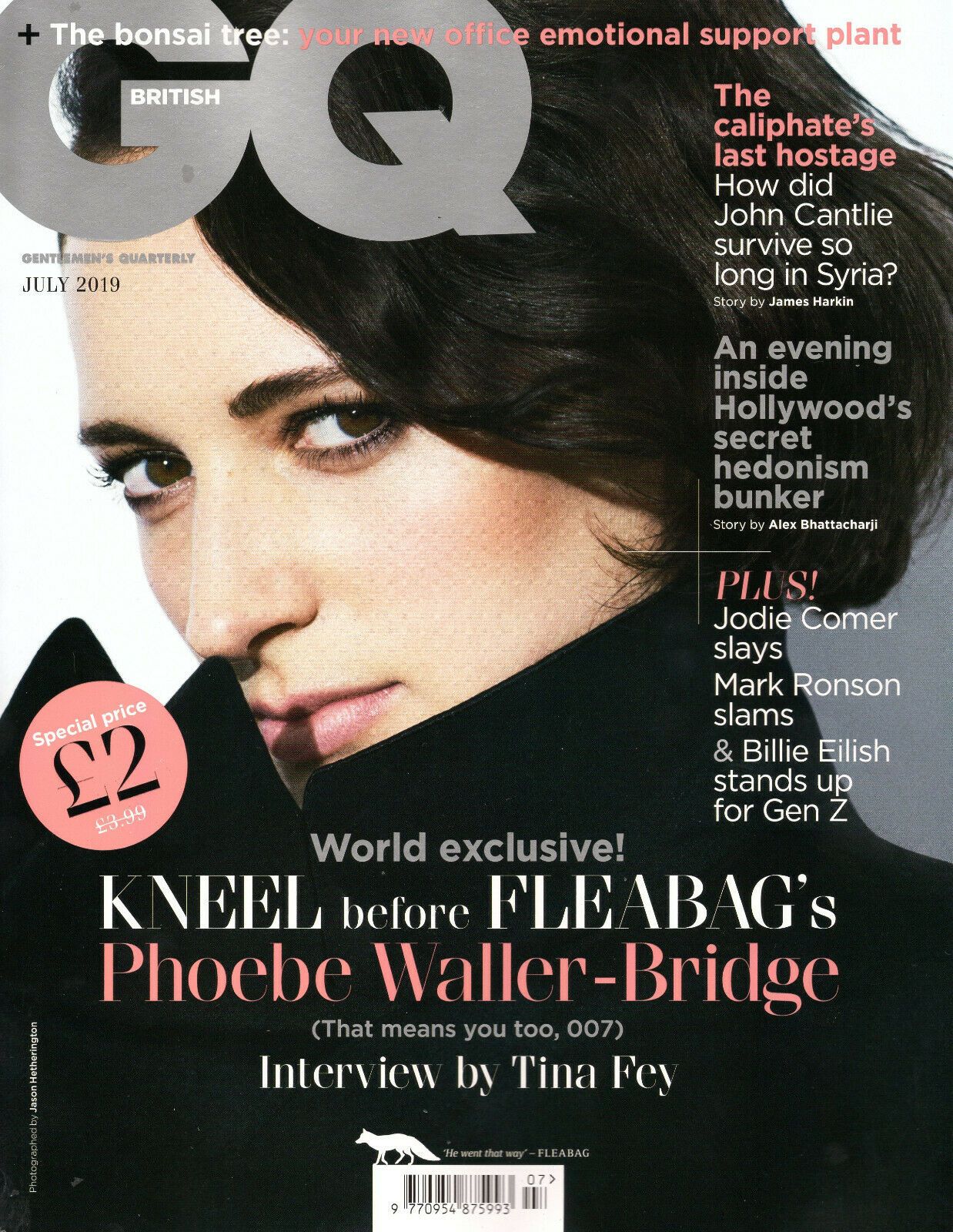 GENTLEMENS QUARTERLY (UK) magazine side cover  July 2019