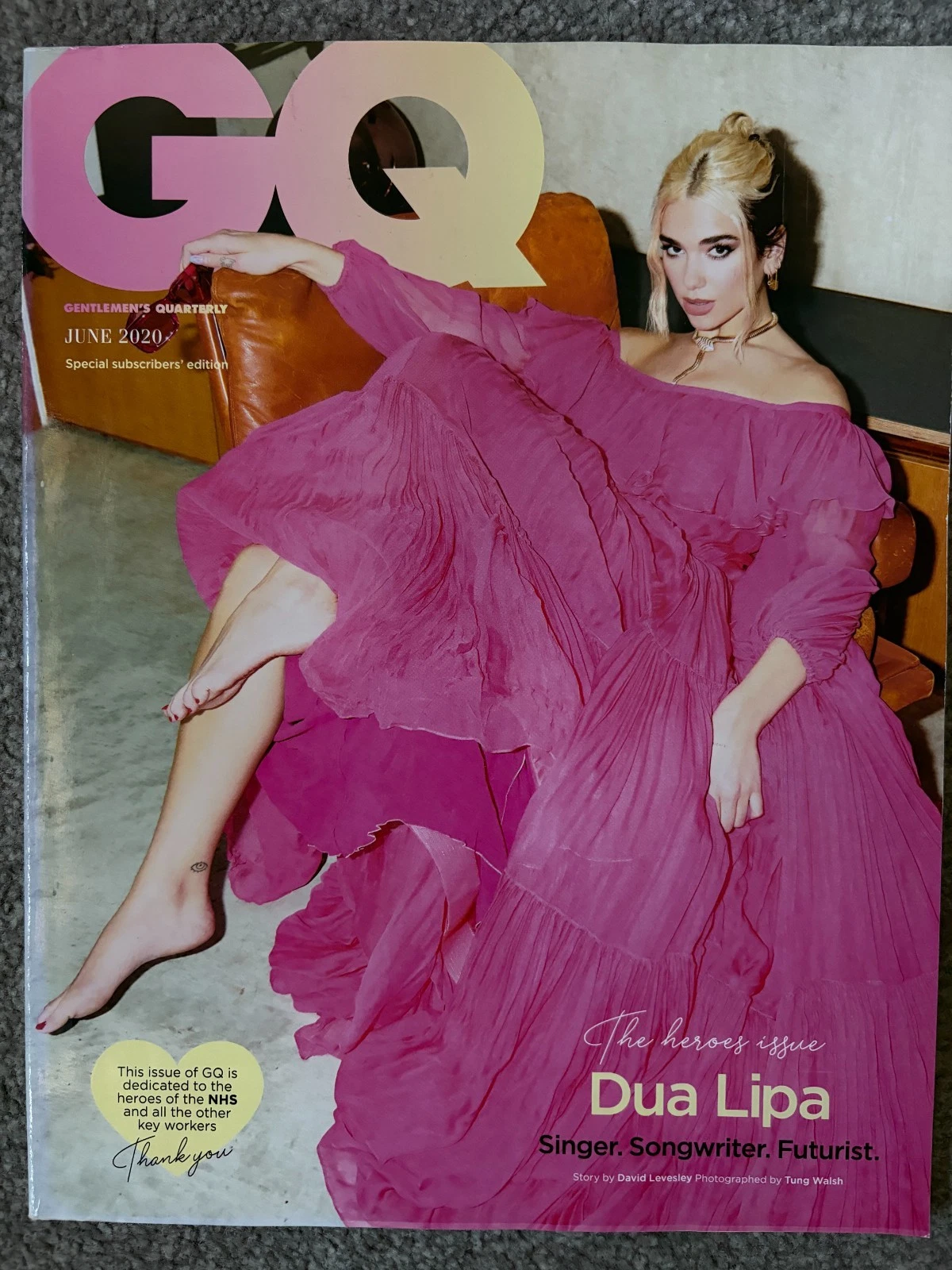 GENTLEMENS QUARTERLY (UK) magazine side cover  June 2020