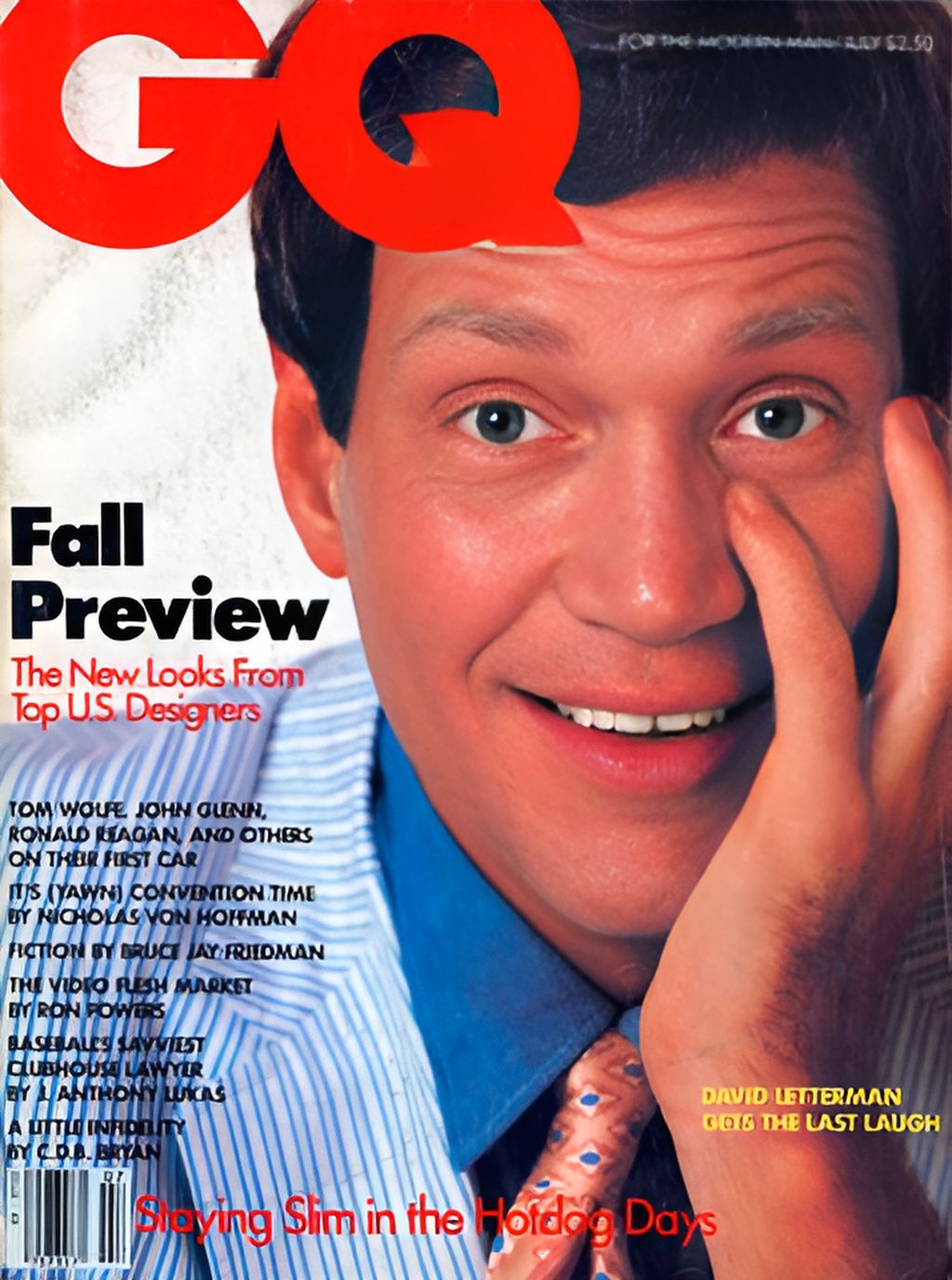GENTLEMENS QUARTERLY magazine side cover  July 1984