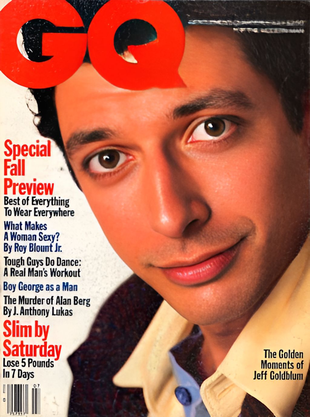 GENTLEMENS QUARTERLY magazine side cover  July 1985