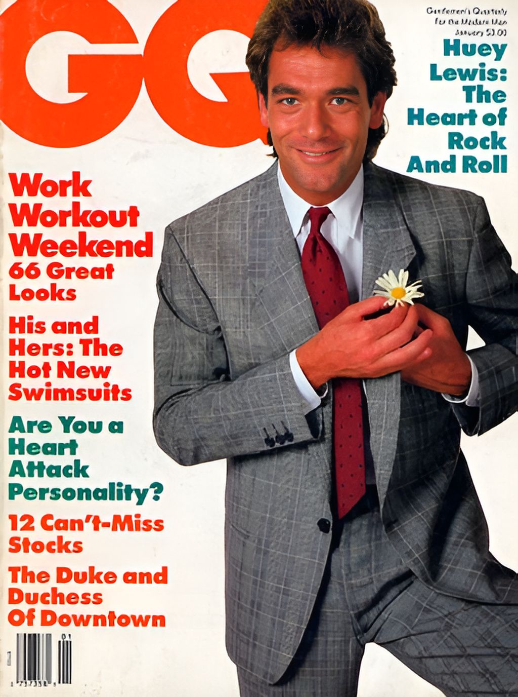 GENTLEMENS QUARTERLY magazine side cover  January 1987