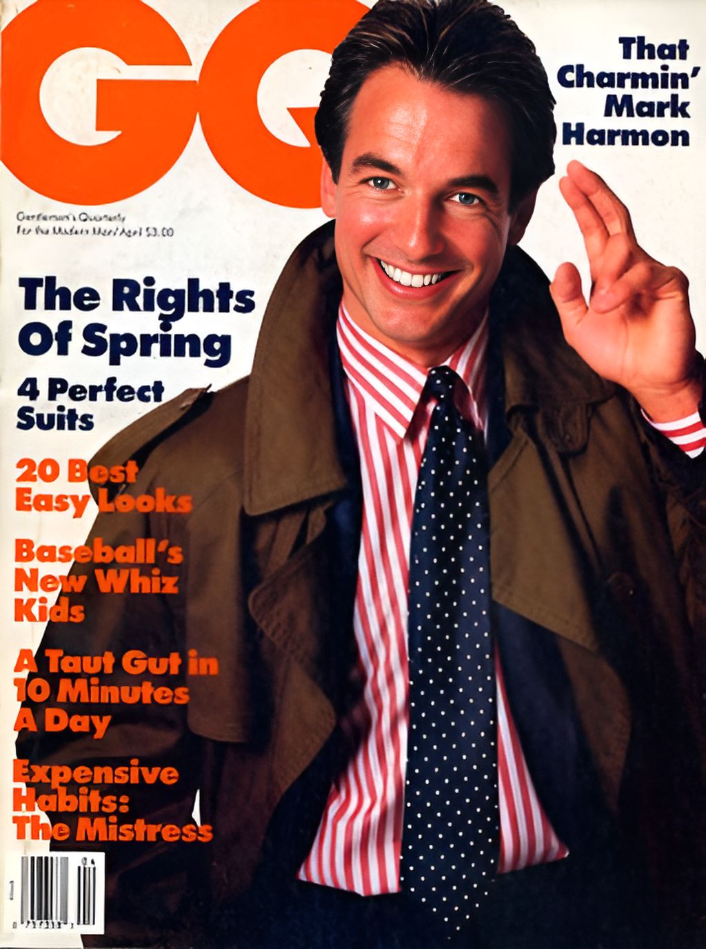 GENTLEMENS QUARTERLY magazine side cover  April 1987