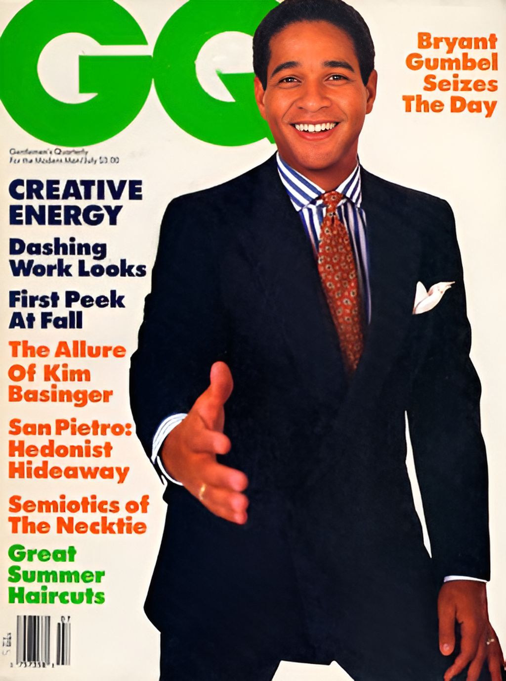 GENTLEMENS QUARTERLY magazine side cover  July 1987