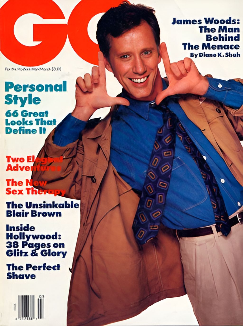 GENTLEMENS QUARTERLY magazine side cover  March 1988