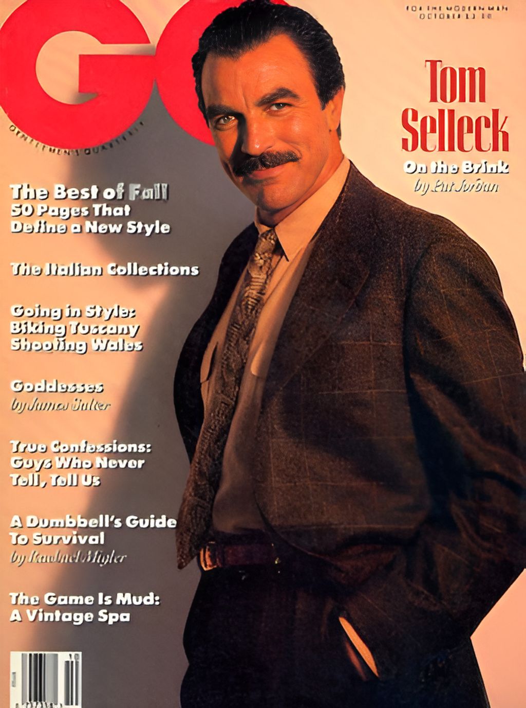 GENTLEMENS QUARTERLY magazine side cover  October 1989