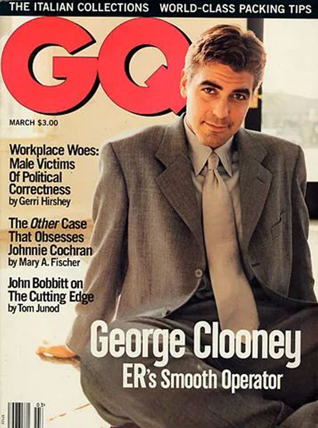 GENTLEMENS QUARTERLY magazine side cover  March 1995