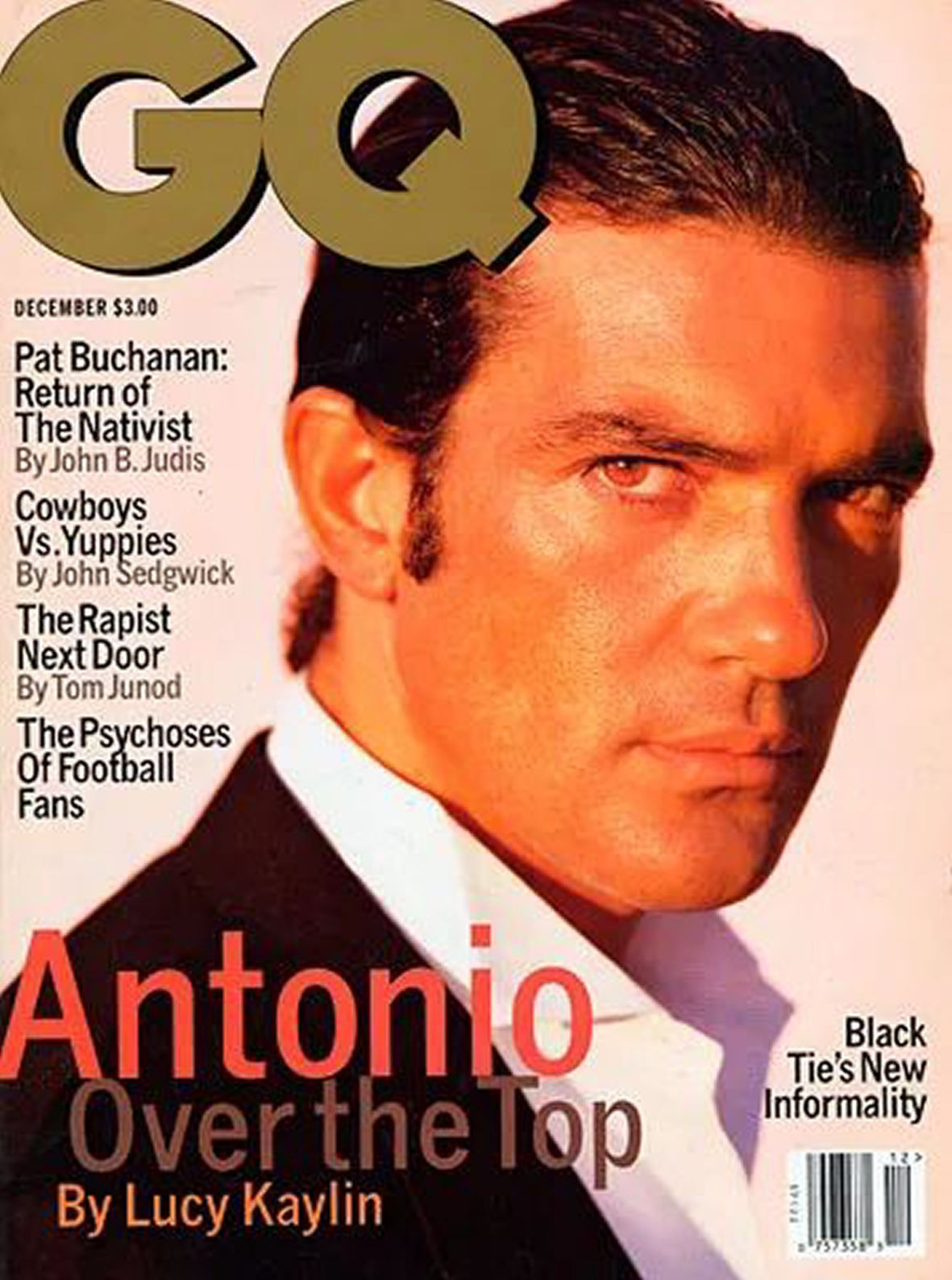 GENTLEMENS QUARTERLY magazine side cover  December 1995