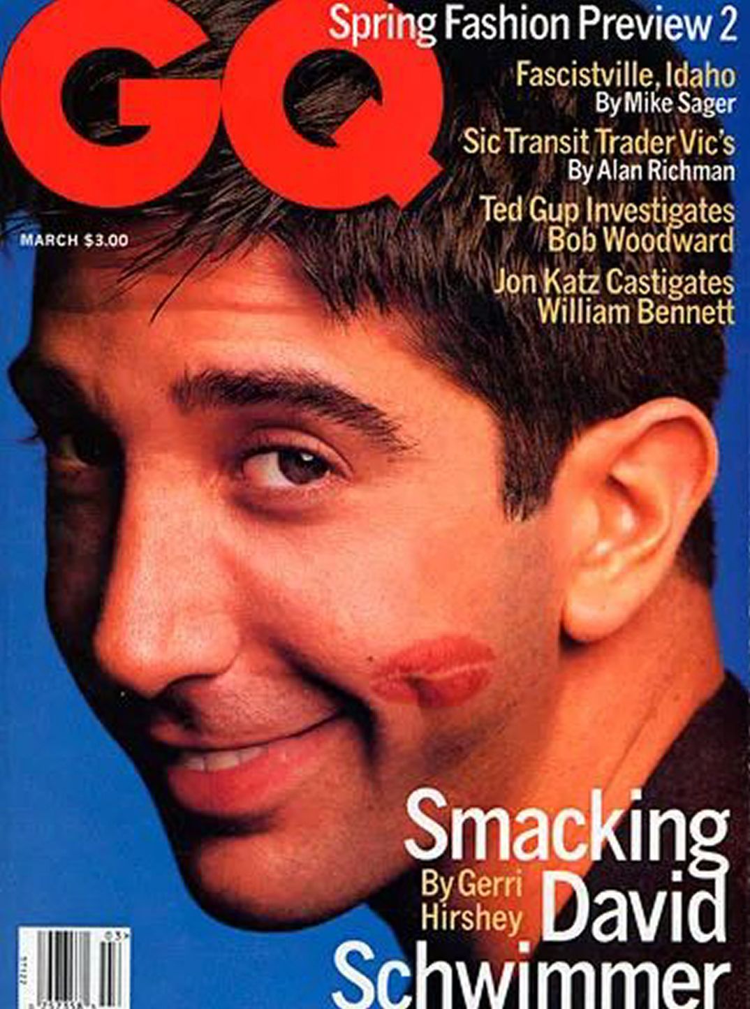GENTLEMENS QUARTERLY magazine side cover  March 1996