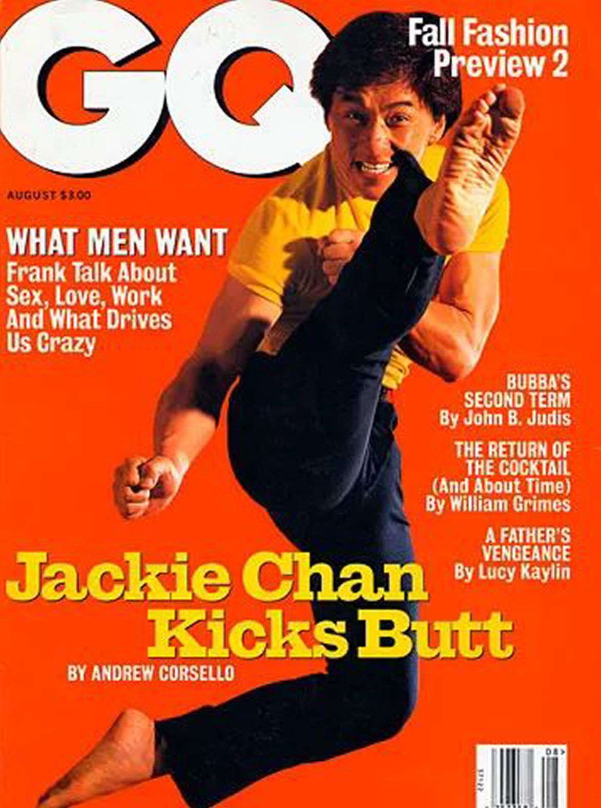 GENTLEMENS QUARTERLY magazine side cover  August 1996