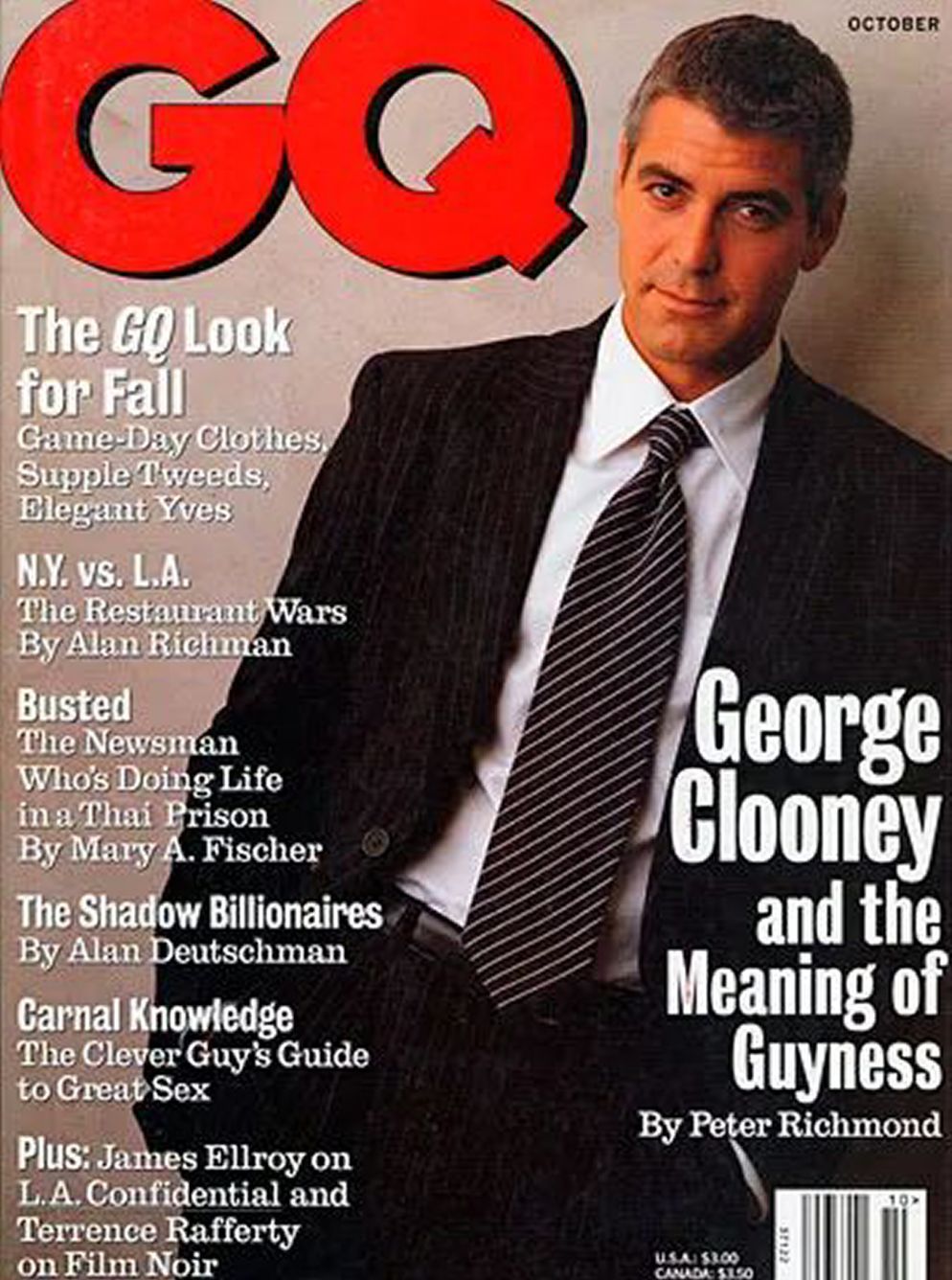 GENTLEMENS QUARTERLY magazine side cover  October 1997