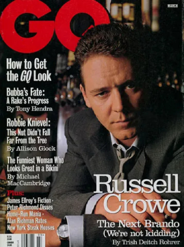 GENTLEMENS QUARTERLY magazine side cover  March 1999