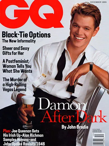 GENTLEMENS QUARTERLY magazine side cover  December 1999
