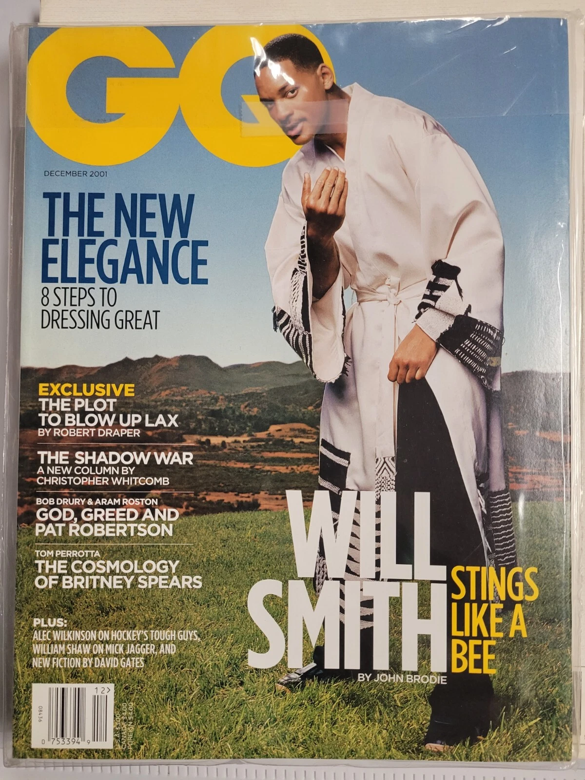 GENTLEMENS QUARTERLY magazine side cover  December 2001
