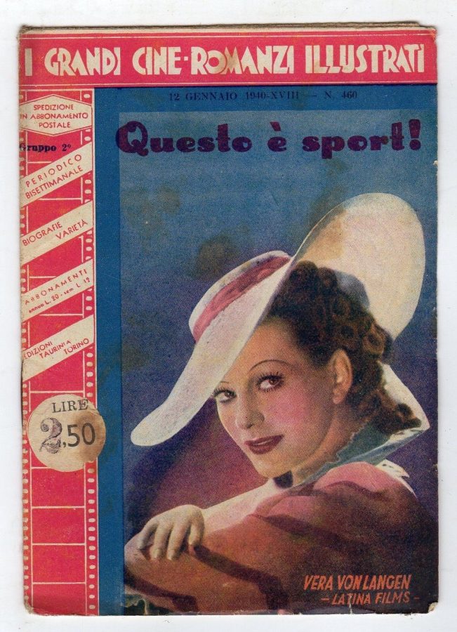 GRANDI CINE-ROMANZI ILLUSTRATI | I magazine side cover Issue 460 12 January 1940