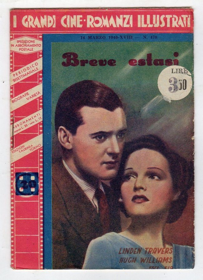 GRANDI CINE-ROMANZI ILLUSTRATI | I magazine side cover Issue 478 14 March 1940