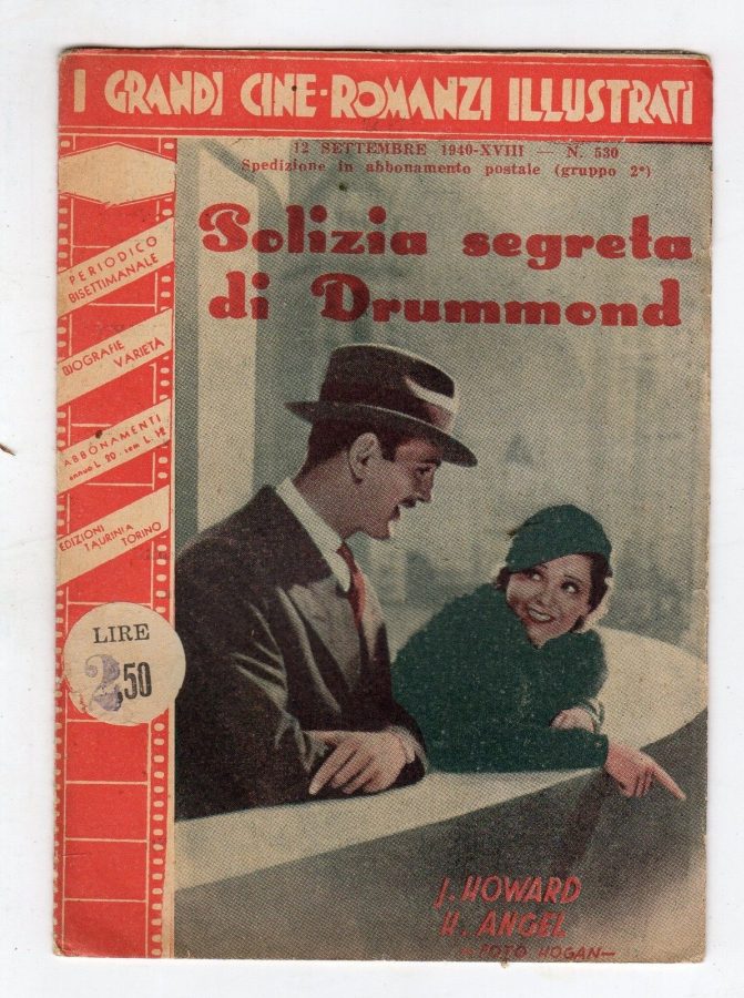 GRANDI CINE-ROMANZI ILLUSTRATI | I magazine side cover Issue 530 12 September 1940