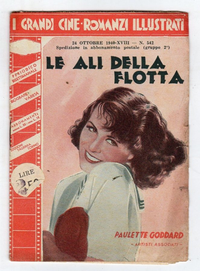 GRANDI CINE-ROMANZI ILLUSTRATI | I magazine side cover Issue 542 24 October 1940