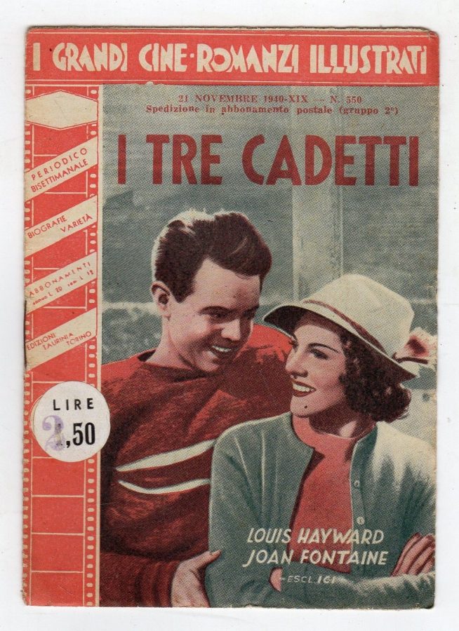 GRANDI CINE-ROMANZI ILLUSTRATI | I magazine side cover Issue 550 21 November 1940